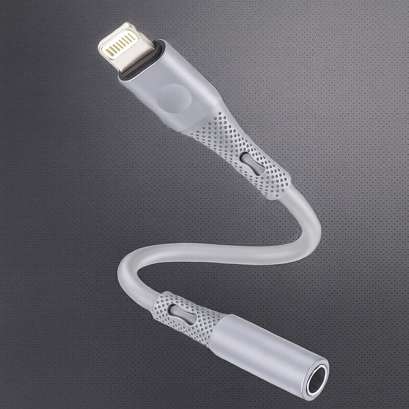 Adaptor audio premium, Lightning la Jack Techsuit SoundFleX AC2, gri