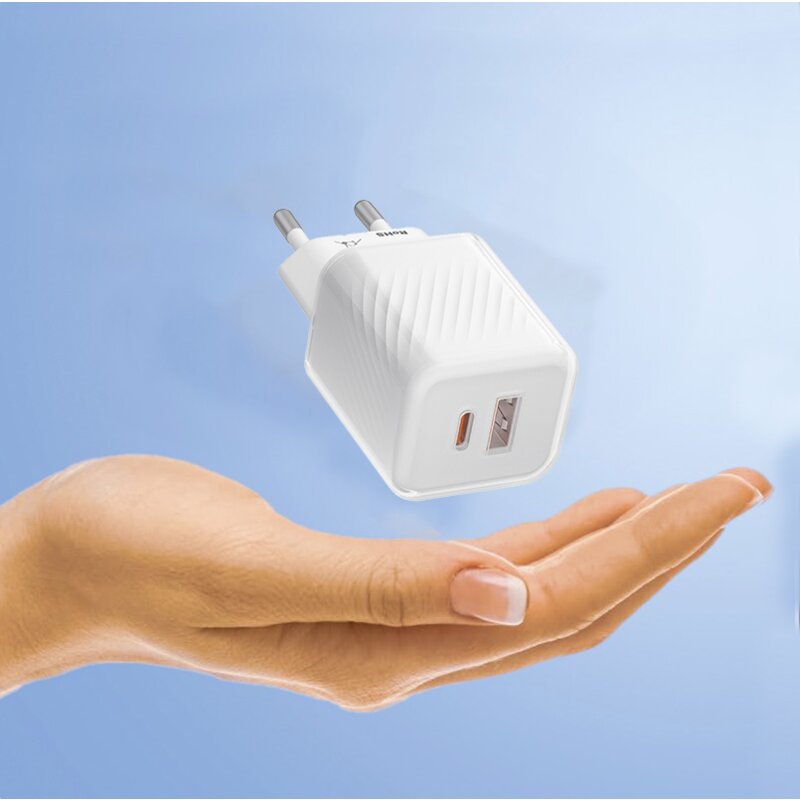 Incarcator priza GaN Fast Charge USB, Type-C Blueo, 35W, alb