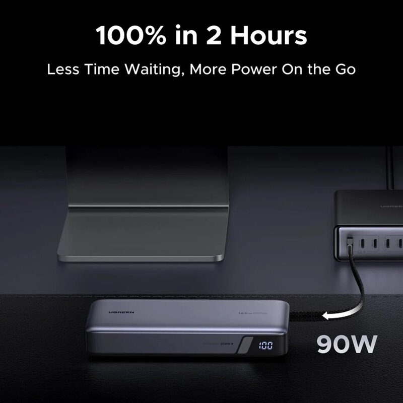 Baterie externa USB, Type-C, 25000mAh Ugreen, 165W, gri, 55995B