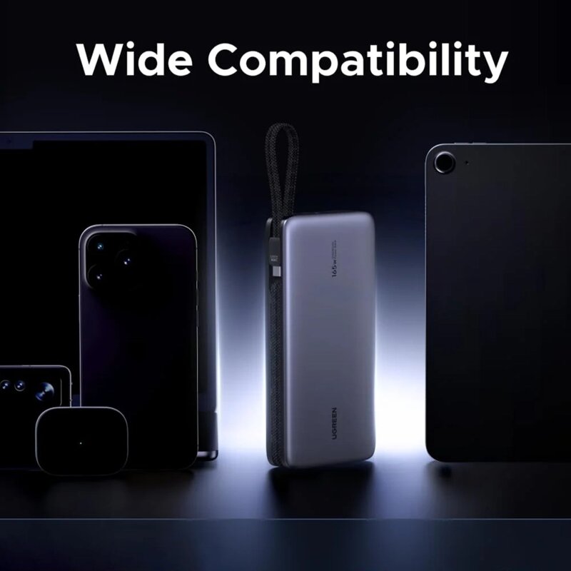 Baterie externa USB, Type-C, 25000mAh Ugreen, 165W, gri, 55995B