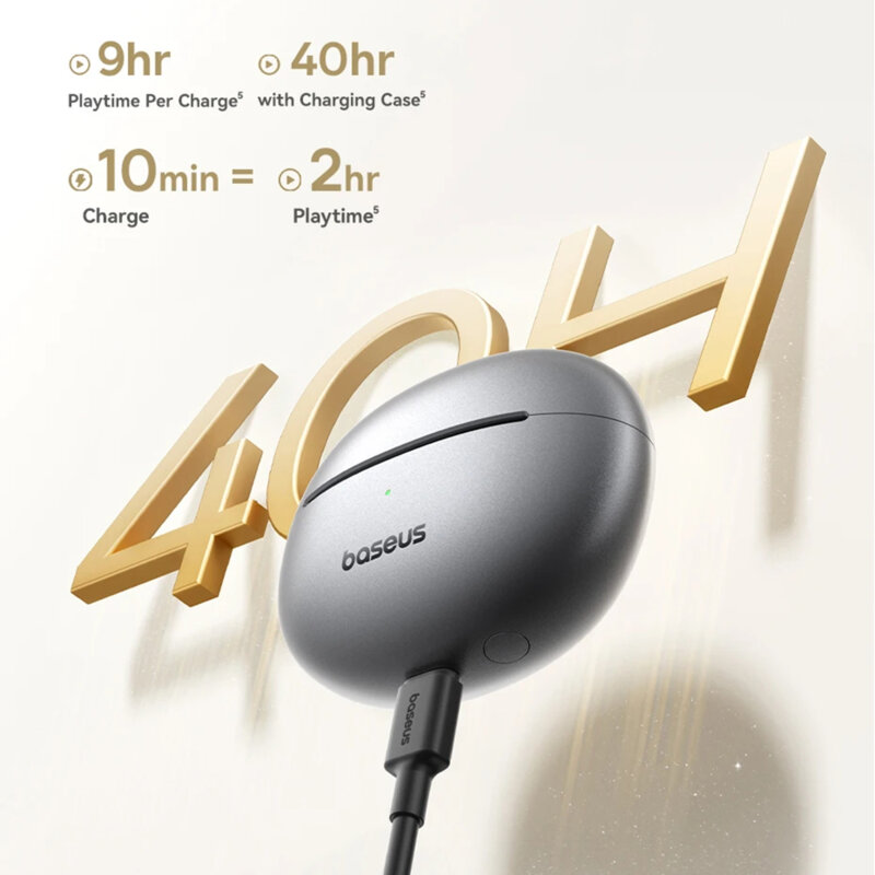 Casti True Wireless, Bluetooth 6.0 Baseus, negru, A0102503
