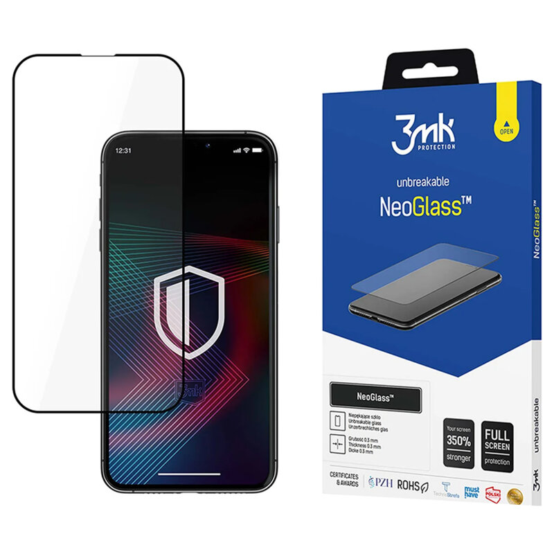 Folie sticla iPhone 14 Pro Max 3mk NeoGlass, negru