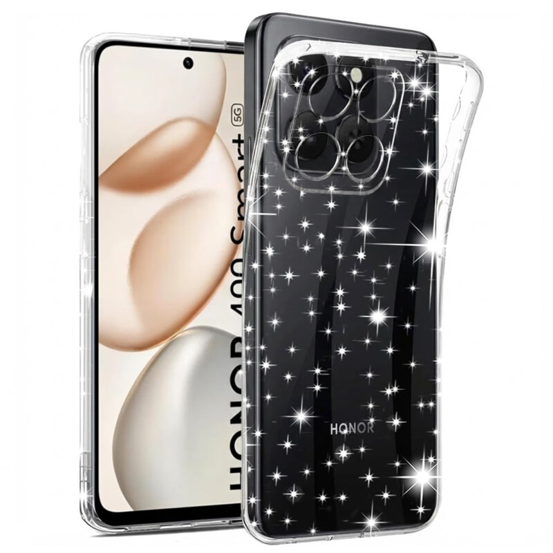 Husa sclipici Honor 400 Smart 4G Techsuit SparkleSkin, transparenta