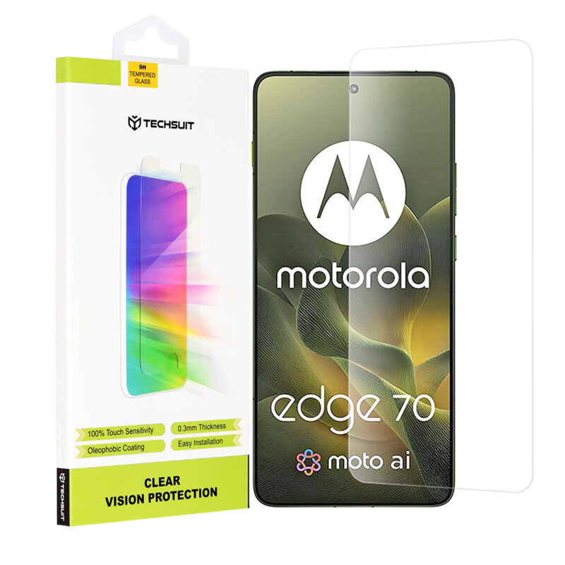 Folie sticla Motorola Edge 70 Techsuit Clear Vision Glass, transparenta