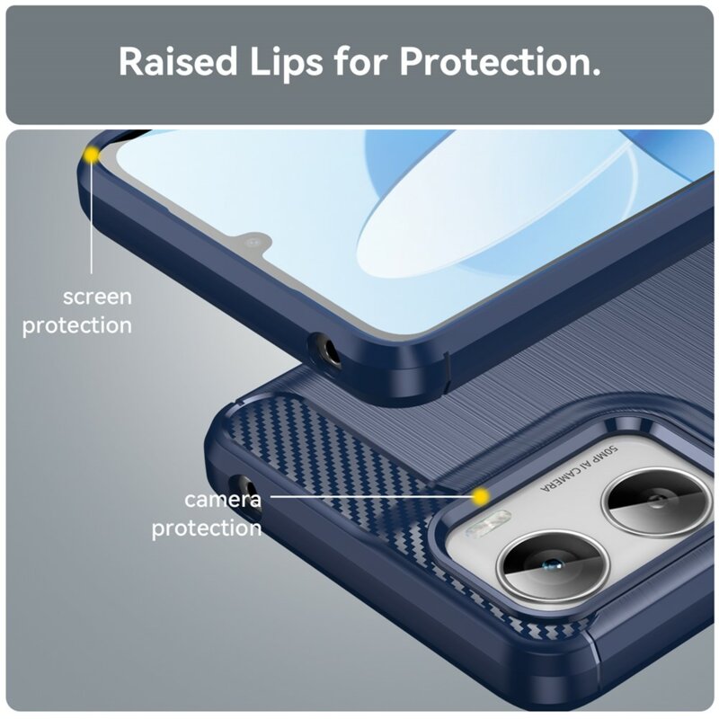 Husa Motorola Moto G06 Techsuit Carbon Silicone, albastru