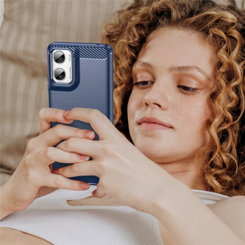 Husa Motorola Moto G06 Techsuit Carbon Silicone, albastru