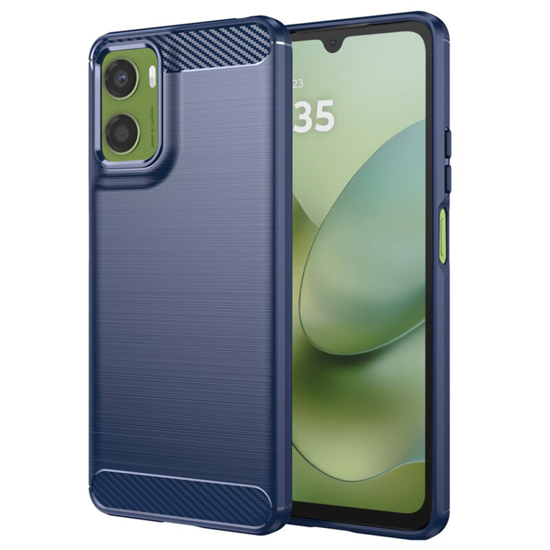 Husa Motorola Moto G06 Power Techsuit Carbon Silicone, albastru