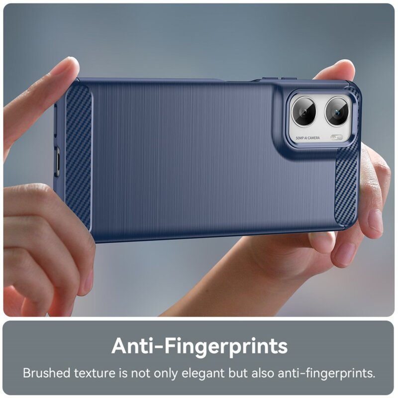 Husa Motorola Moto G06 Power Techsuit Carbon Silicone, albastru