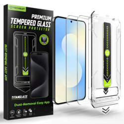 [Pachet 2x] Folie Samsung Galaxy S25 FE, deblocare prin amprenta, Techsuit TitanGlass CrystalHD, transparenta