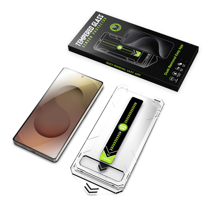 [Pachet 2x] Folie Samsung Galaxy S25 FE, deblocare prin amprenta, Techsuit TitanGlass CrystalHD, transparenta