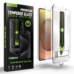Folie Samsung Galaxy S25 Ultra, deblocare prin amprenta, Techsuit TitanGlass CrystalHD, transparenta