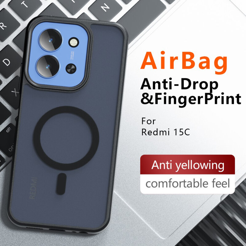 Husa Xiaomi Redmi 15C 5G Techsuit PureFrost MagSafe, negru frost