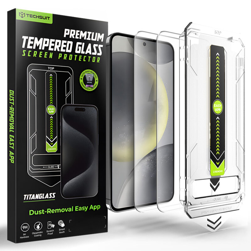 [Pachet 2x] Folie Samsung Galaxy S24 Techsuit TitanGlass CrystalHD, transparenta
