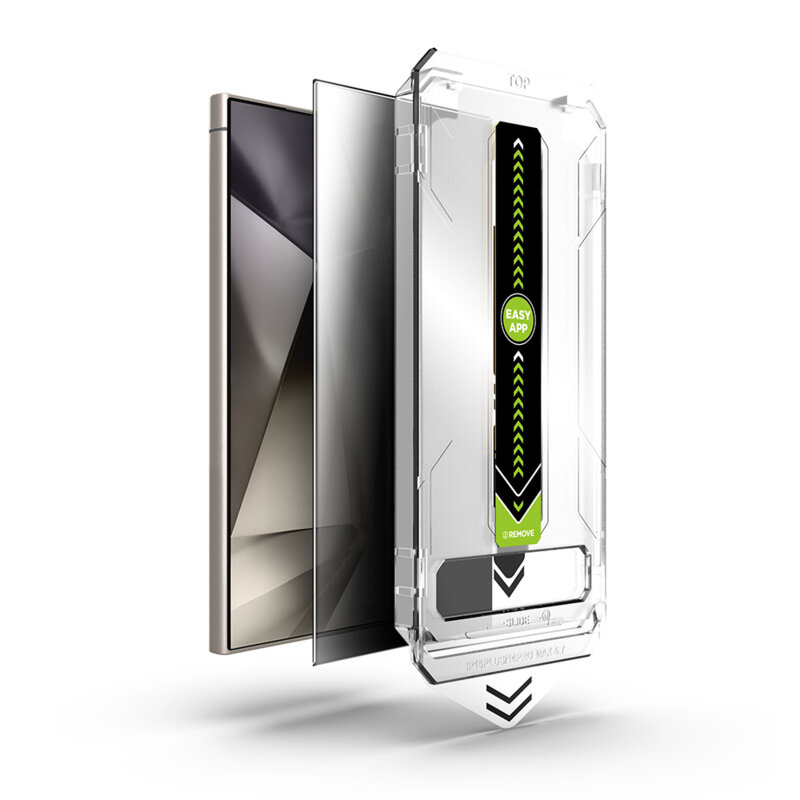 Folie Samsung Galaxy S25 FE, deblocare prin amprenta, Techsuit TitanGlass CrystalHD, privacy