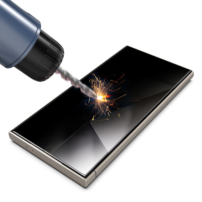Folie Samsung Galaxy S25 FE, deblocare prin amprenta, Techsuit TitanGlass CrystalHD, privacy