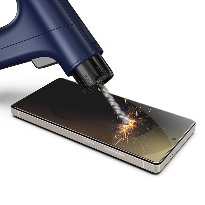 Folie Samsung Galaxy S25 Plus, deblocare prin amprenta, Techsuit TitanGlass CrystalHD, privacy