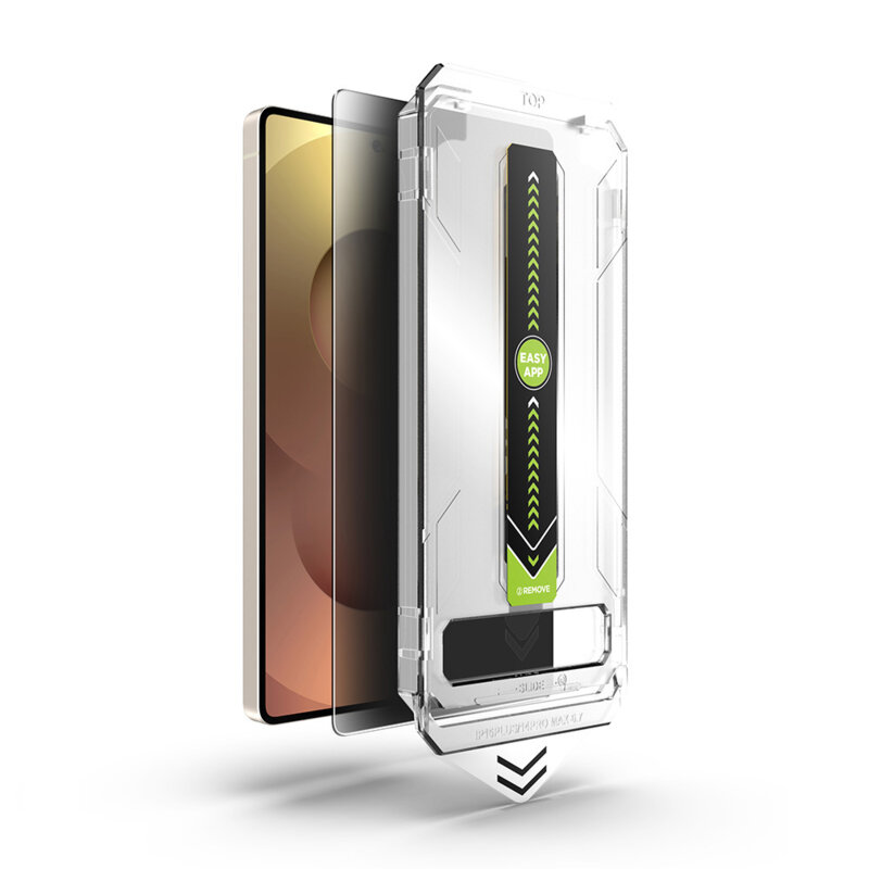 Folie Samsung Galaxy S25, deblocare prin amprenta, Techsuit TitanGlass CrystalHD, privacy