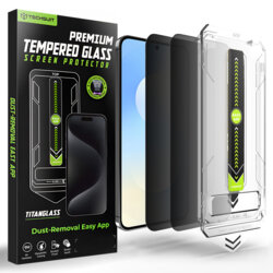 [Pachet 2x] Folie Samsung Galaxy S25 FE, deblocare prin amprenta, Techsuit TitanGlass CrystalHD, privacy