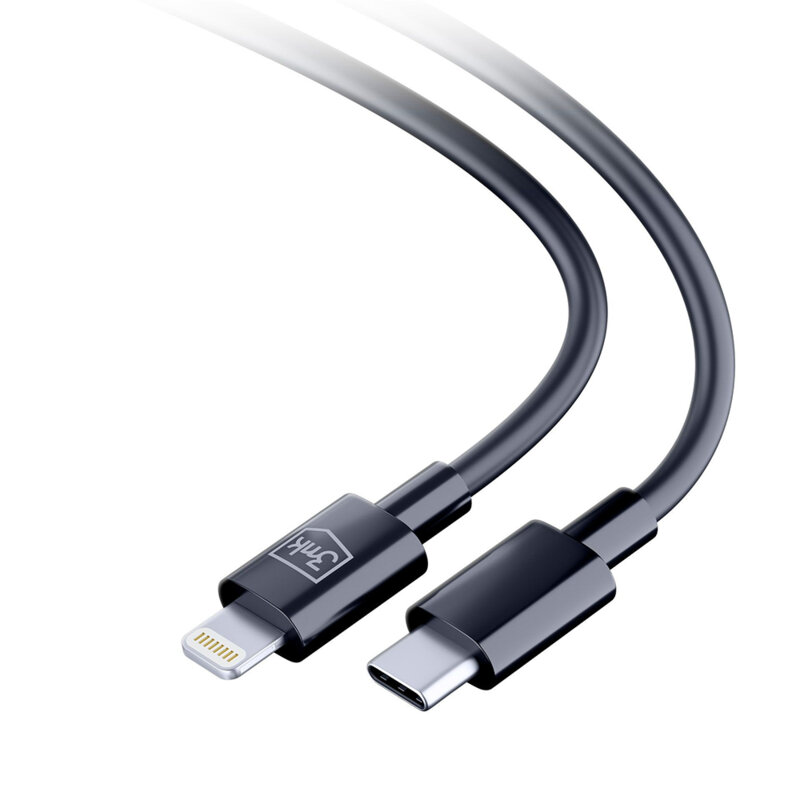 Cablu de date USB-C la Lightning 20W, 3mk Hyper, alb, 1.2m