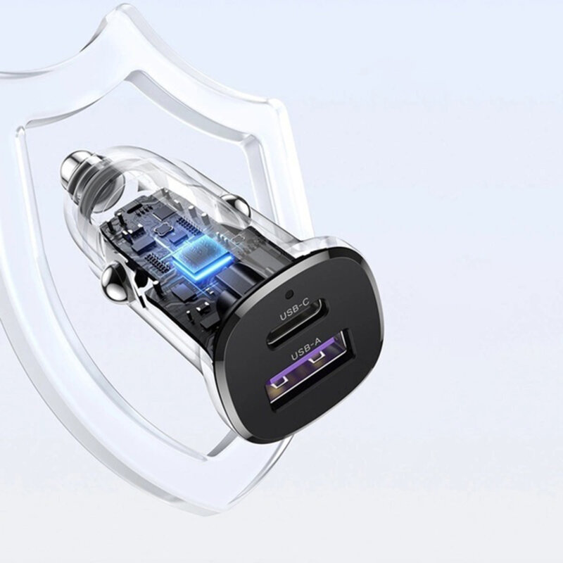 Incarcator auto bricheta USB, Type-C, 30W Ugreen, negru, 25845