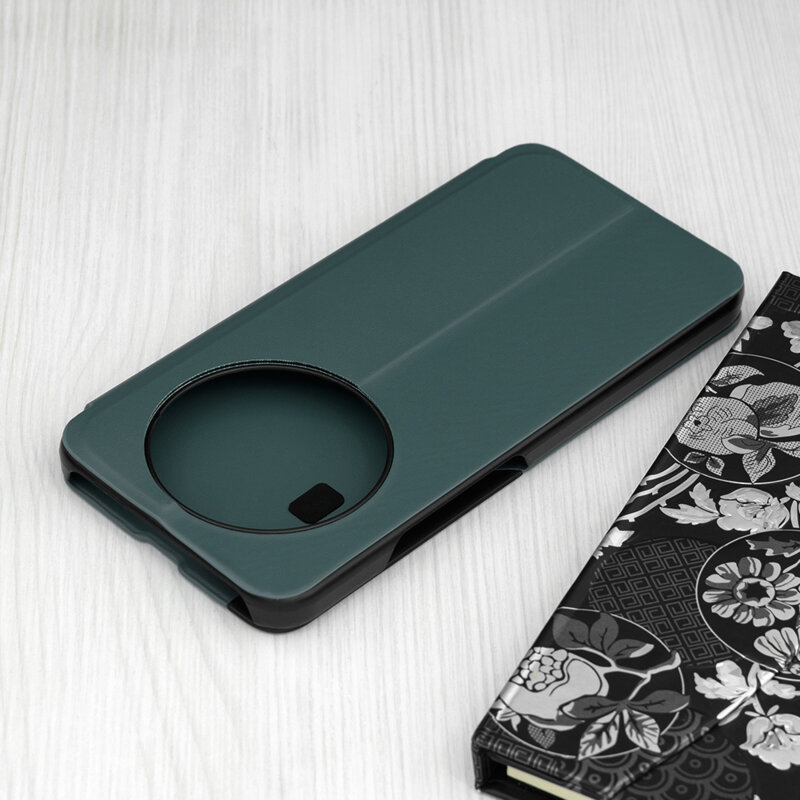 Husa Honor Magic8 Lite Eco Leather View flip tip carte, verde