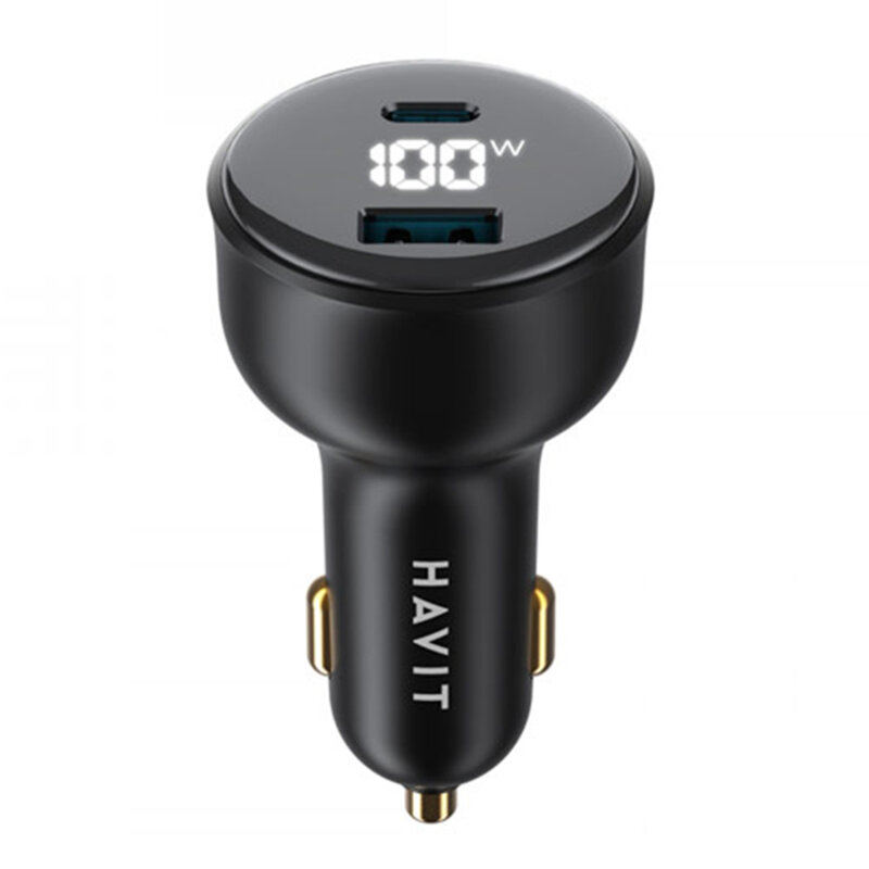 Incarcator auto bricheta PD100W Havit CC100W, negru