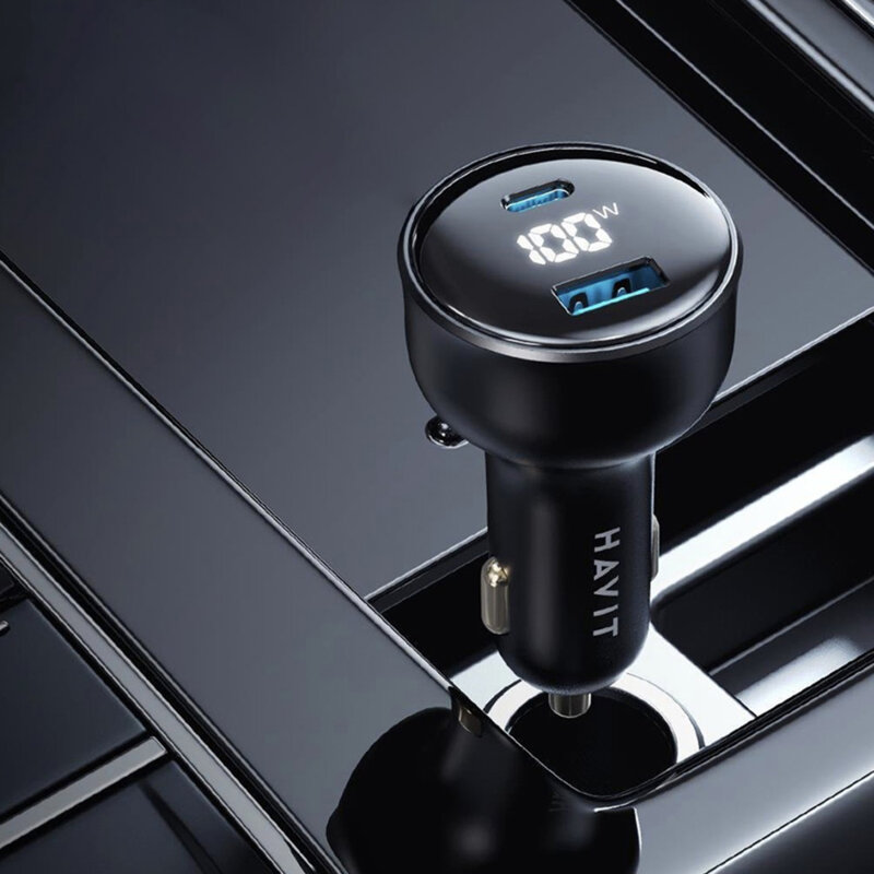 Incarcator auto bricheta PD100W Havit CC100W, negru