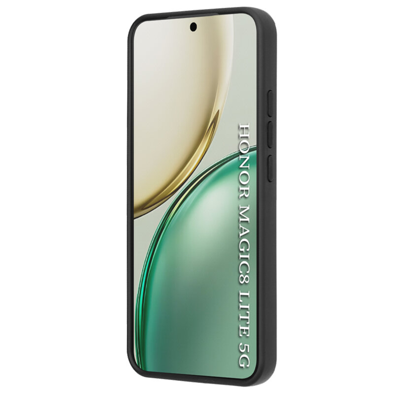 Husa Honor Magic8 Lite Techsuit Glinth cu inel suport stand magnetic, negru