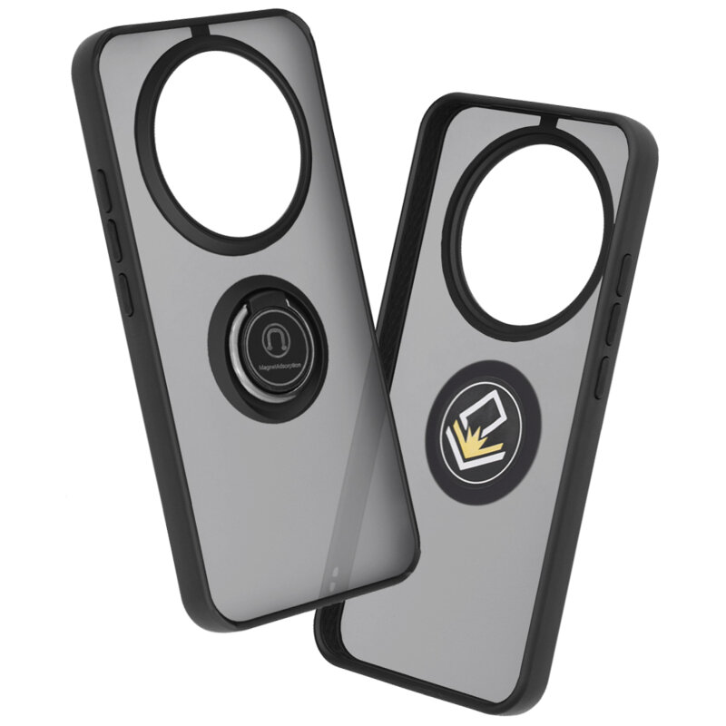 Husa Honor Magic8 Lite Techsuit Glinth cu inel suport stand magnetic, negru
