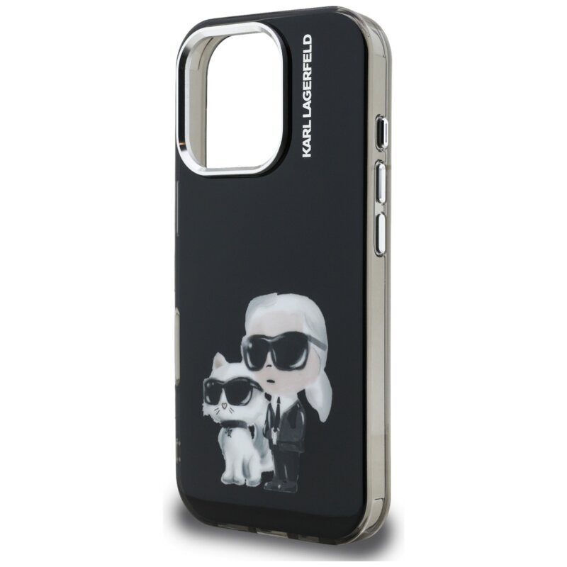 Husa iPhone 16 Pro Max Karl Lagerfeld IML Aquarelle Karl & Choupette, KLHCP16XHMKCAQK