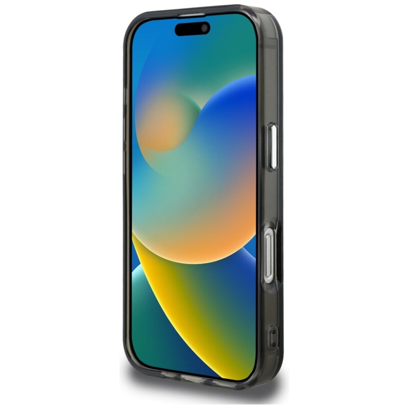 Husa iPhone 16 Pro Max Karl Lagerfeld IML Aquarelle Choupette Logo, negru, KLHCP16XHMCHAQK