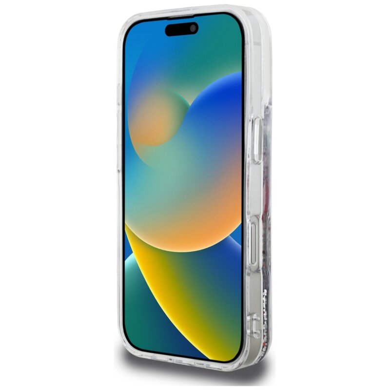 Husa Karl Lagerfeld iPhone 16 Pro Max Liquid Glitter Choupette Logo MagSafe, transparent, KLHCP16XLCHSCTDT