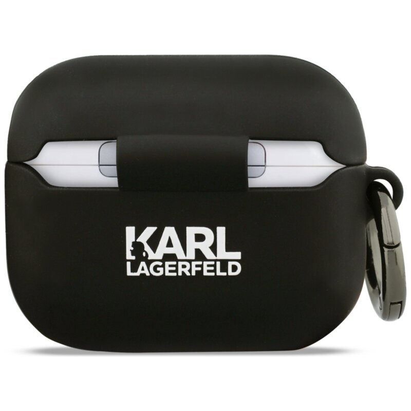 Husa Apple AirPods Pro 3 Karl Lagerfeld Silicone Choupette Head 3D, negru, KLAP3RUNCHK
