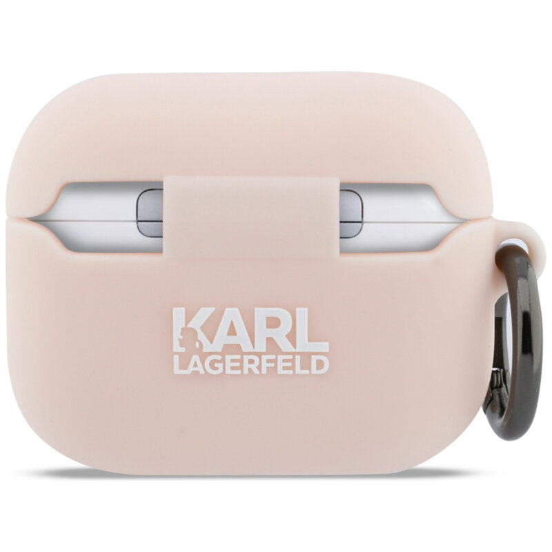 Husa Apple AirPods Pro 3 Karl Lagerfeld Silicone Chaupette Head 3D, roz, KLAP3RUNCHP