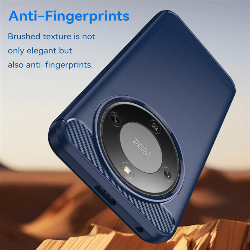 Husa Honor Magic8 Lite Techsuit Carbon Silicone, albastru