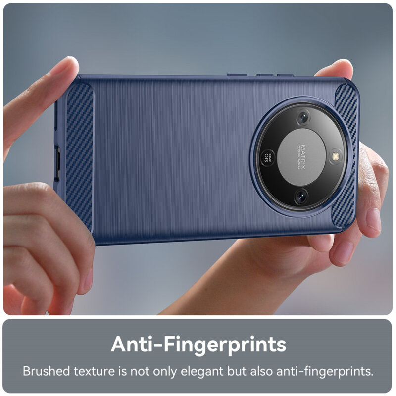 Husa Honor Magic8 Lite Techsuit Carbon Silicone, albastru