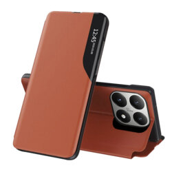 Husa Xiaomi 15T Eco Leather View flip tip carte, portocaliu