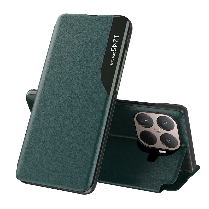 Husa Xiaomi 15T Pro Eco Leather View flip tip carte, verde