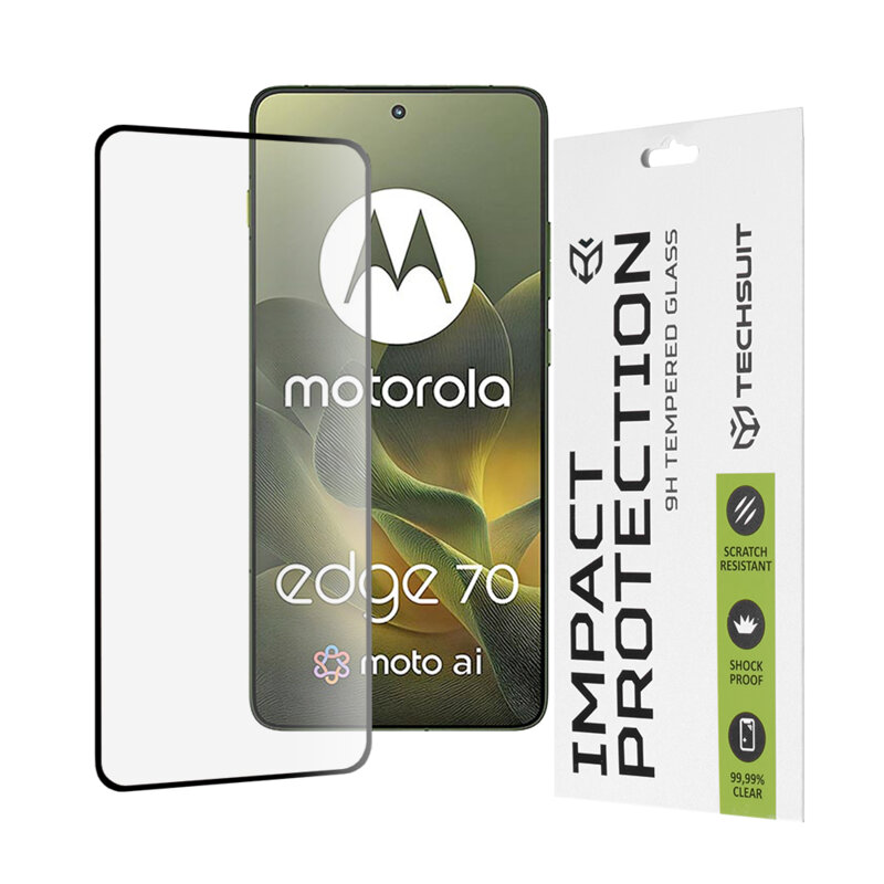 Folie sticla Motorola Edge 70 Techsuit 111D Full Glue Full Cover, negru