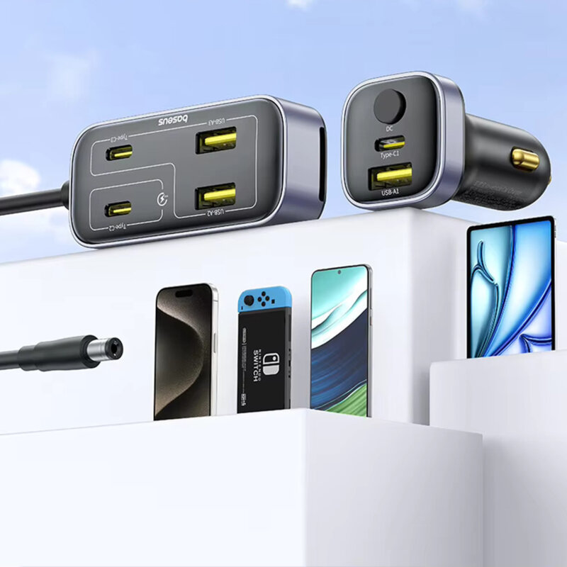 Incarcator auto USB, Type-C + extensie cablu Baseus, C00081100121-00