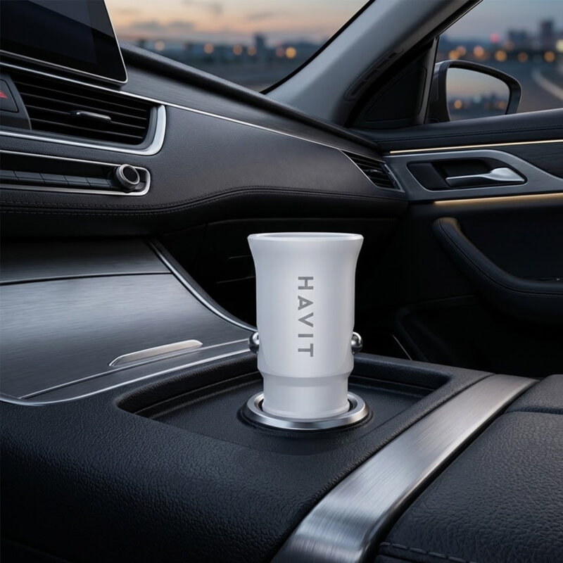 Incarcator auto bricheta PD20W Havit CC2022, alb