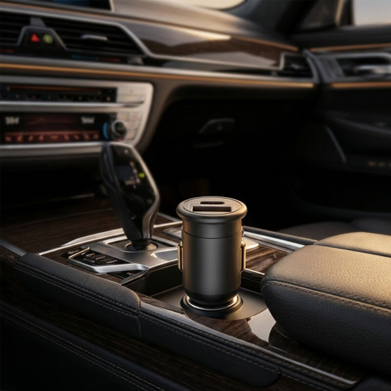 Incarcator auto USB, Type-C 35W Blueo, 12V-24V, gri