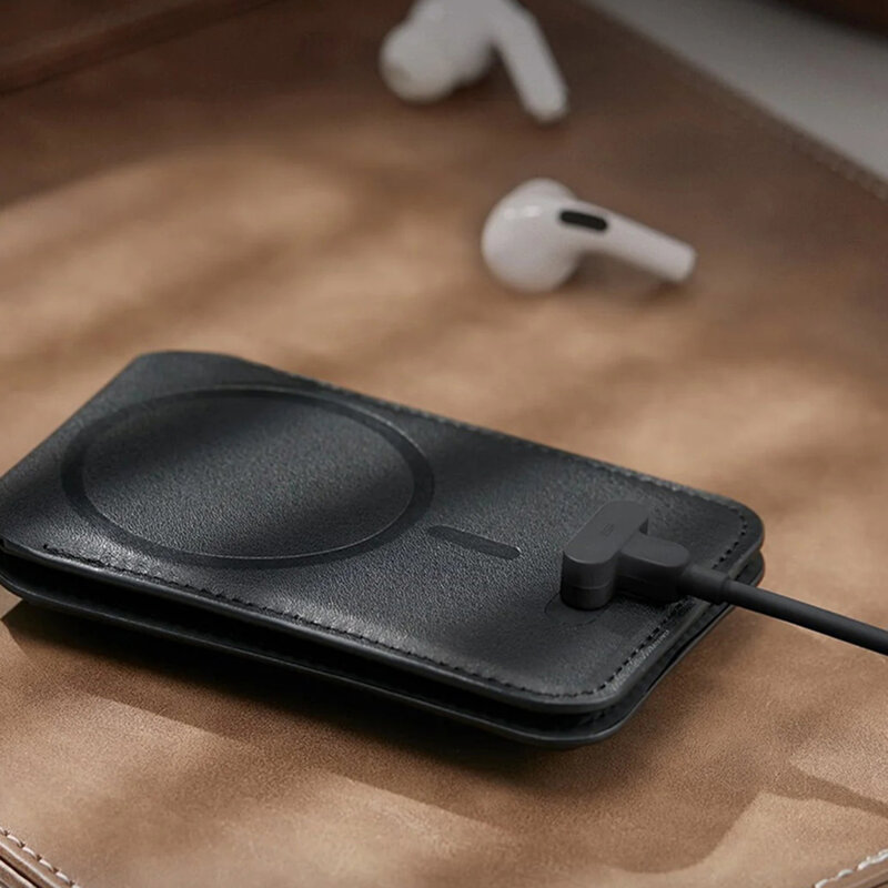 Portofel din piele eco, suport MagSafe cu RFID tech ESR Geo, negru