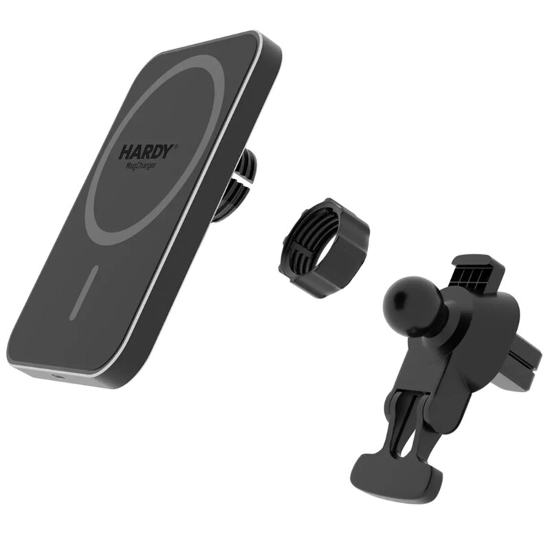 Suport auto wireless MagSafe 15W, 3mk HARDY MagCharger, negru