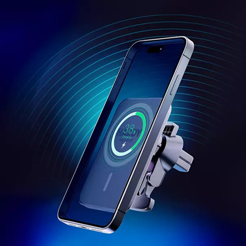 Suport auto wireless MagSafe 15W, 3mk HARDY MagCharger, negru