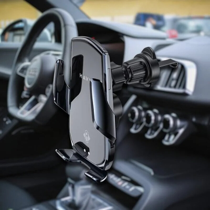 Suport auto cu incarcare wireless 15W Havit W3034, negru