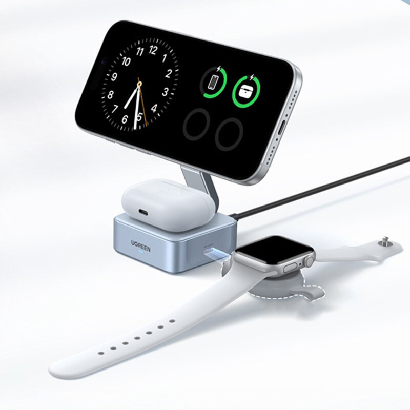 Statie de incarcare wireless MagSafe Qi2 2in1 Ugreen W752, 35W, bleu