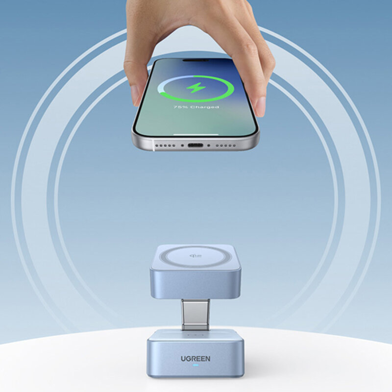 Statie de incarcare wireless MagSafe Qi2 2in1 Ugreen W752, 35W, bleu