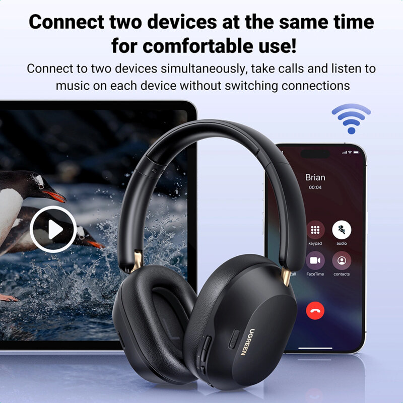 Casti wireless Bluetooth V5.4 Noise Cancelling Ugreen, alb, 35758