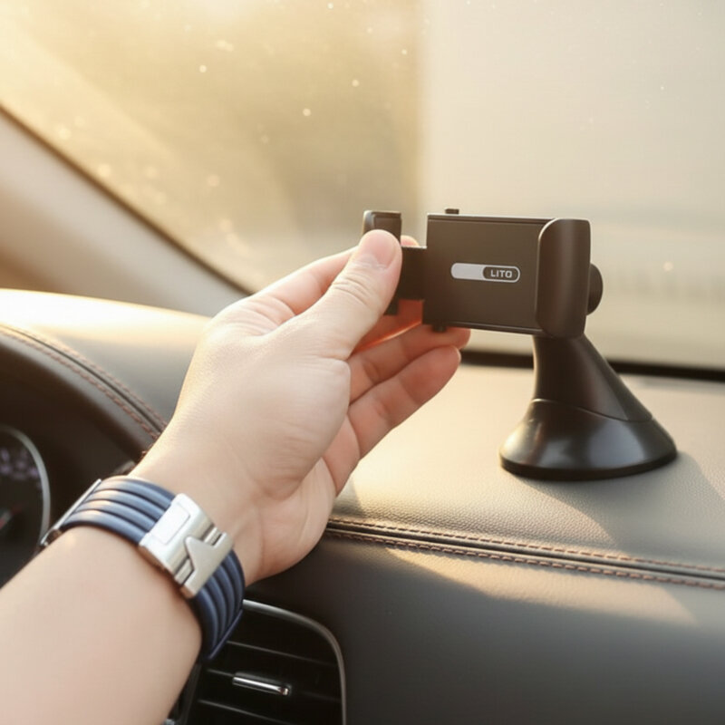 Suport auto pentru telefon Nano Glue Lito, gri, LT-W09